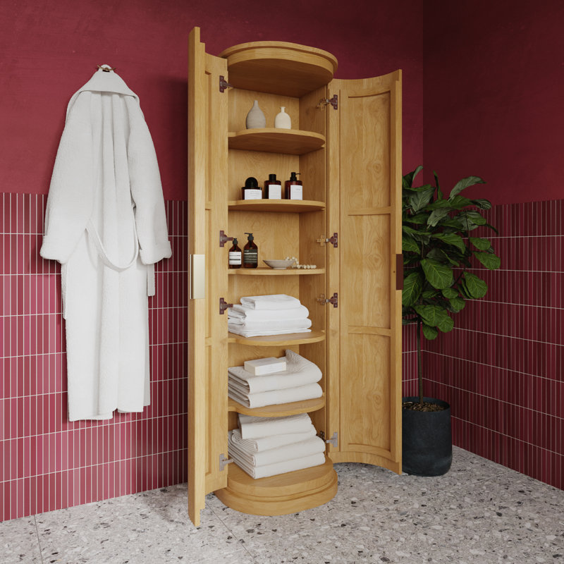 Joss & Main Nova Linen Cabinet In Reeded Birch & Reviews | Joss & Main